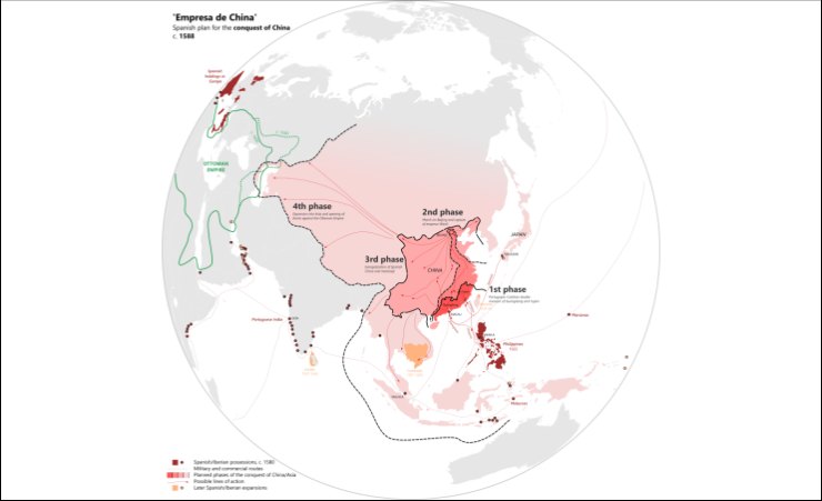 By Nagihuin - Natural Earth / File:China_on_the_globe_(China_centered).svgSánchez, Alonso (1586). "De la entrada de China en particular", Memorial General de las Filipinas.Ollé, Manel (2002). "La empresa de china: de la Armada Invencible al Galeón de Manila". Acantilado. ISBN&nbsp;9788495359858.Thomas, Hugh (2015). "World Without End: Spain, Philip II, and the First Global Empire". Random House. ISBN&nbsp;9780812998122., CC0, https://commons.wikimedia.org/w/index.php?curid=151572070