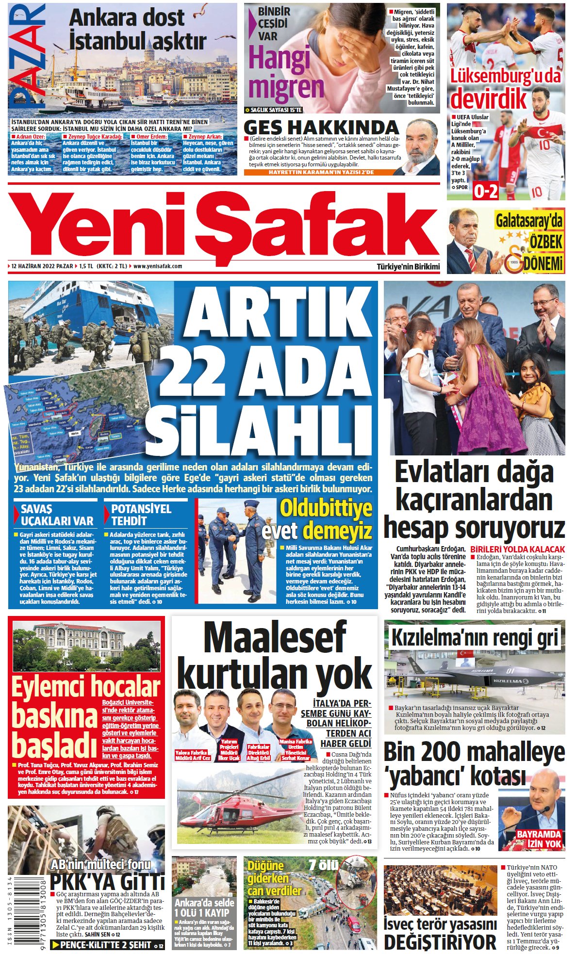 Το πρωτοσέλιδο της Yeni Safak