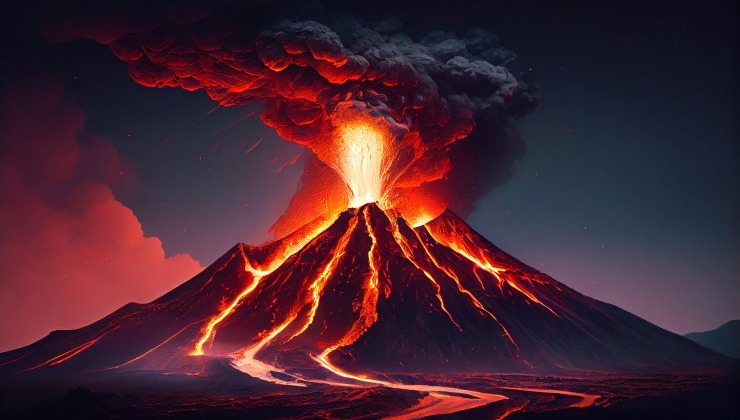 Ηφαίστειο, volcano - Image (AI) by vecstock on Freepik.com