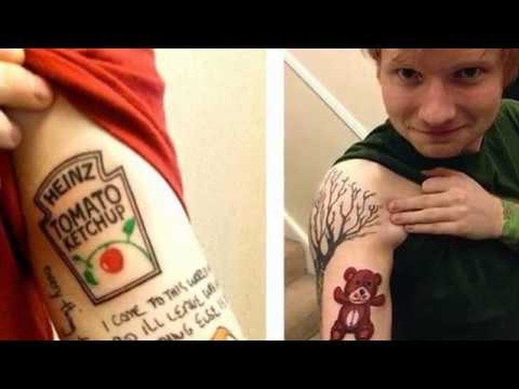 Ed Sheeran tattoo ketchup