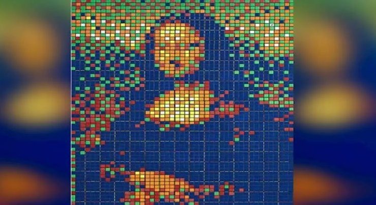 Mona Lisa, από κύβους Rubik