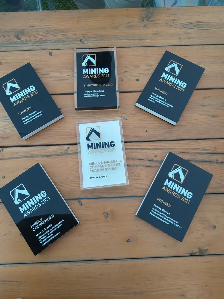 Η Imerys Greece ανακηρύχθηκε “Mines & Minerals Company of the Year”  στα Greek Mining Awards 2021