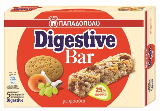 «Δύο νέες γεύσεις Digestive Bar ΠΑΠΑΔΟΠΟΥΛΟΥ: με Μέλι & με Φρούτα»