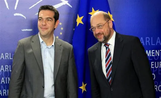 Σε εξέλιξη συνάντηση Τσίπρα - Σουλτς στις Βρυξέλλες