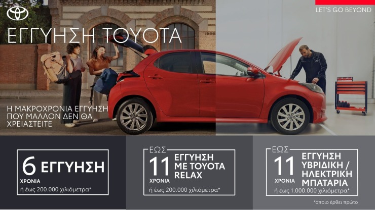 Έως και 11 χρόνια η εγγύηση που θα δίνει η Toyota