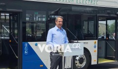 Στα ηλεκτρικά λεωφορεία του ΟΑΣΘ ο Κος Μητσοτάκης