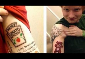 Ed Sheeran tattoo ketchup