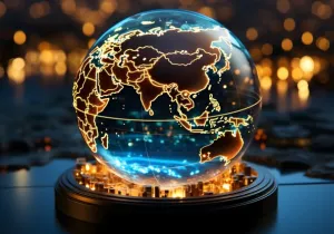 cinematic-render-hologram-globe - Image by Vector_corp on Freepik.com