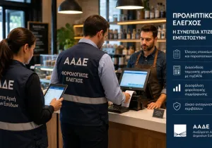Παγώνουν οι επιτόπιοι προληπτικοί φορολογικοί έλεγχοι της Εφορίας μέχρι και τις 26 Αυγούστου στην κορύφωση της τουριστικής σεζόν