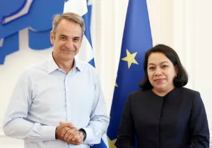 Την υποψήφια γ.γ. του ΟΗΕ Ροντρίγκες-Μπρίκετ συνάντησε ο Κ. Μητσοτάκης