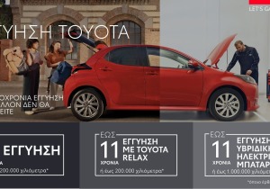Έως και 11 χρόνια η εγγύηση που θα δίνει η Toyota