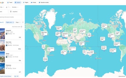 Google Flights Anywhere από Αθήνα, ανοιχτές ημερομηνίες