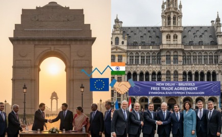 Ινδία-ΕΕ συνάπτουν εμπορική συμφωνία ελεύθερων συναλλαγών 