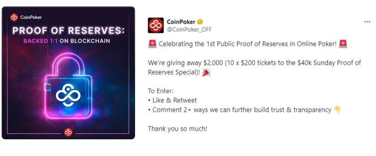 coinpoker proof of reserves